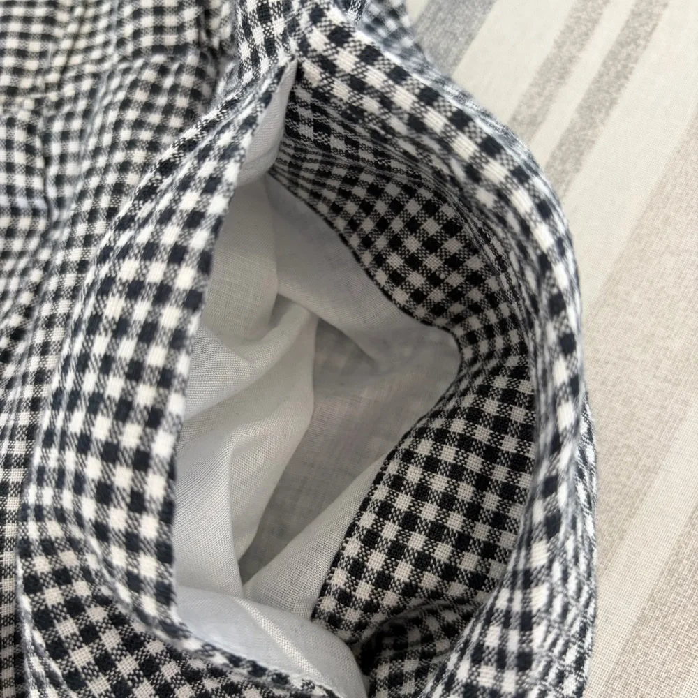 Quince 100% European Linen Maxi Skirt Classic Mini Gingham Size Small Coastal - Picture 4 of 8